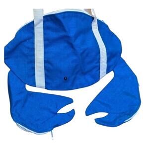 Vtg Crab Shaped Bag Bagz Tote Blue Nautical Beach Pool Kids Summer 90s